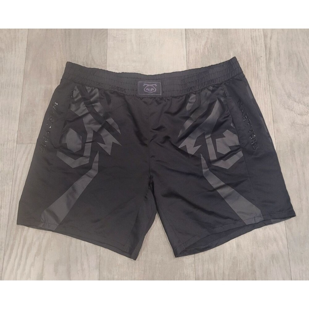 Nasty Pig Mens XXL Rare Graphic Athletic Shorts Black Grey Zip Pockets Workout